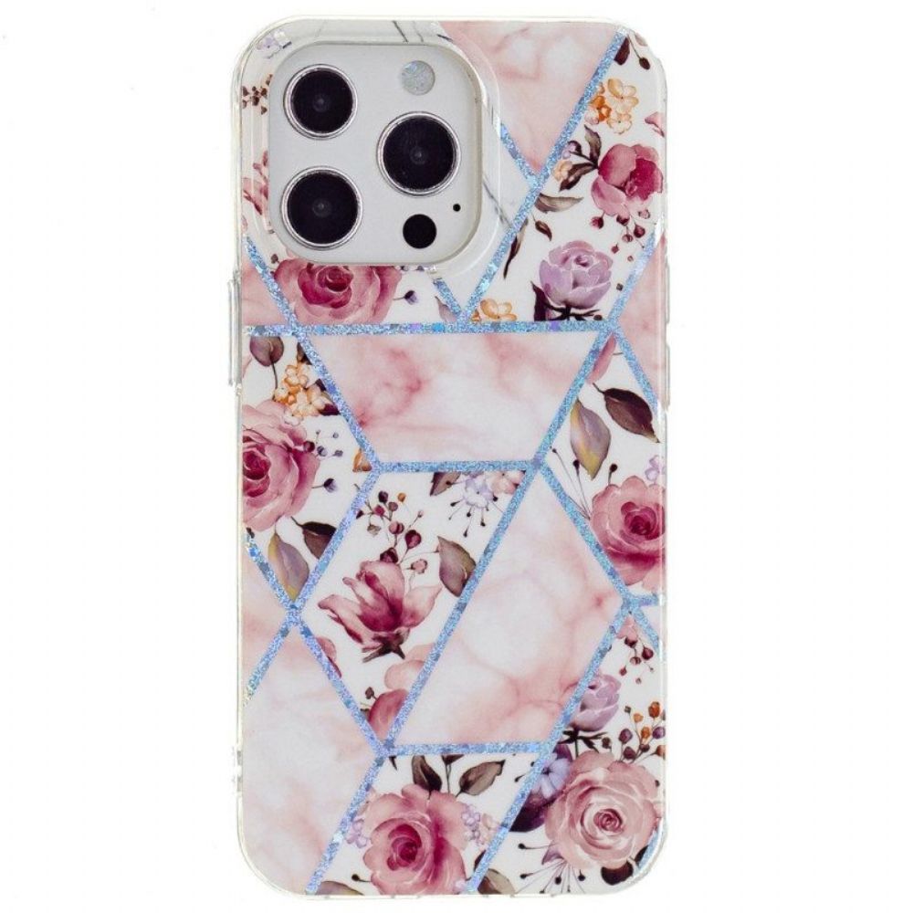 Hoesje voor iPhone 15 Pro Max Bloemenmarmer