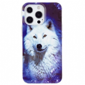 Hoesje voor iPhone 15 Pro Max Fluorescerende Wolf