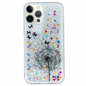 Hoesje voor iPhone 15 Pro Max Paardebloemglitter