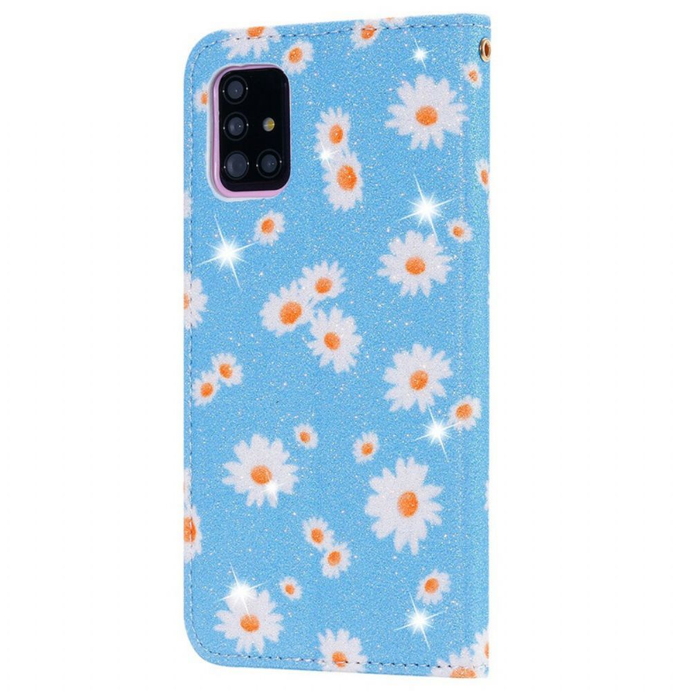 Bescherming Hoesje voor Samsung Galaxy A51 5G Folio-hoesje Kunstleer Madeliefjes