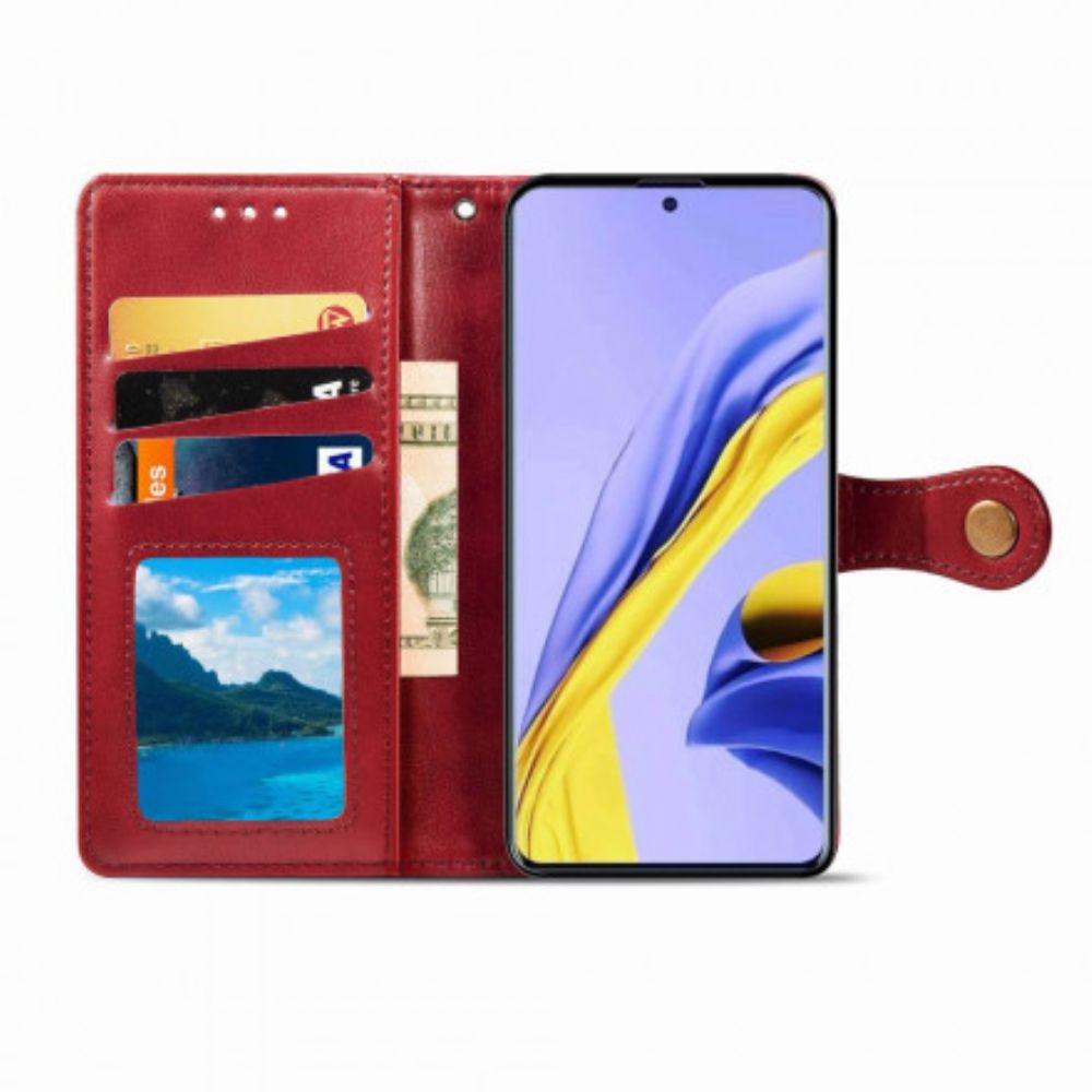 Folio-hoesje voor Samsung Galaxy A51 5G Faux Leer En Vintage Sluiting