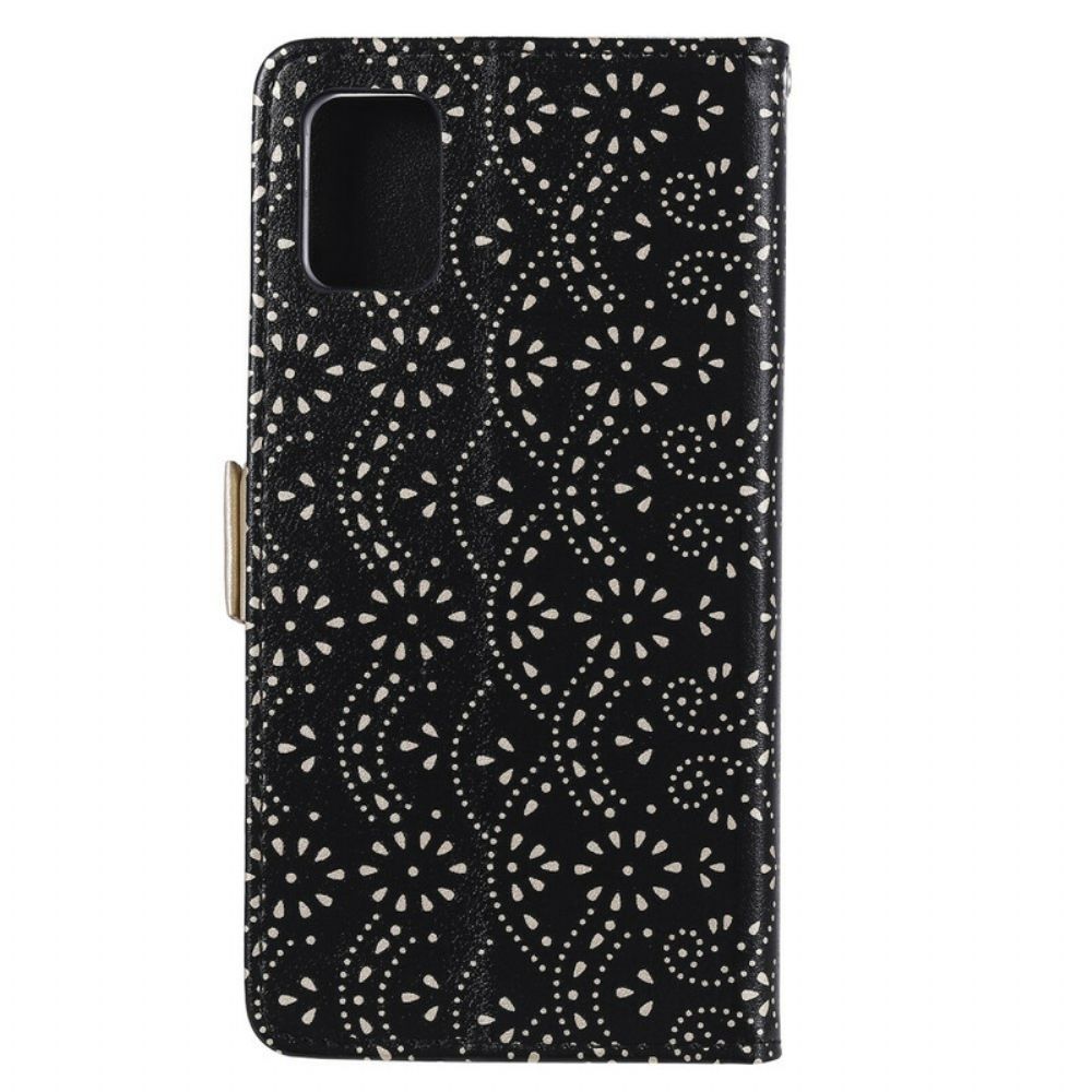 Leren Hoesje voor Samsung Galaxy A51 5G Met Ketting Coin Purse Met Veters