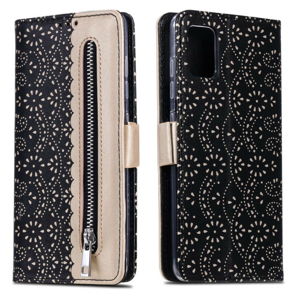 Leren Hoesje voor Samsung Galaxy A51 5G Met Ketting Coin Purse Met Veters