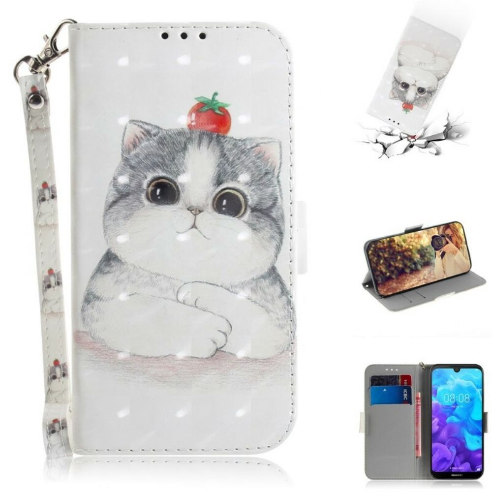 Flip Case voor / Honor 8S Met Ketting Tomaat Op De String Cat