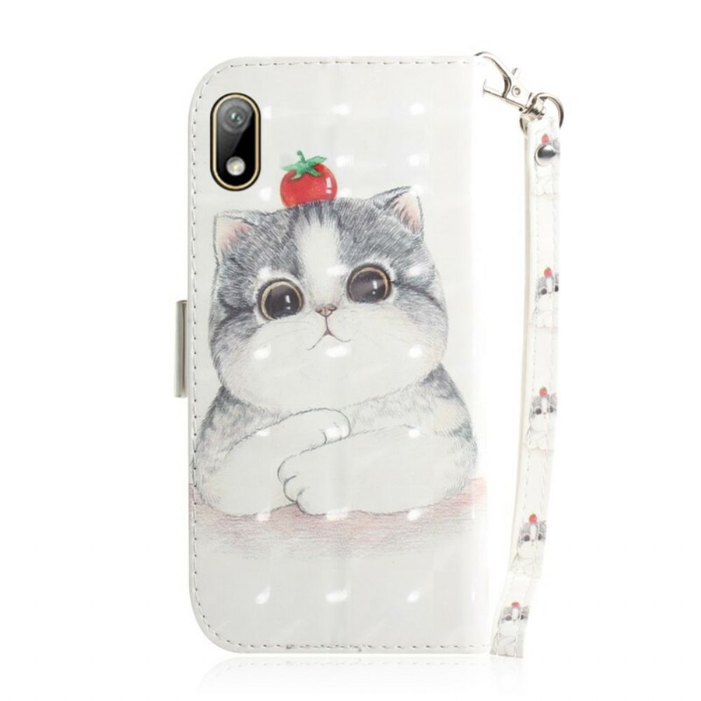 Flip Case voor / Honor 8S Met Ketting Tomaat Op De String Cat