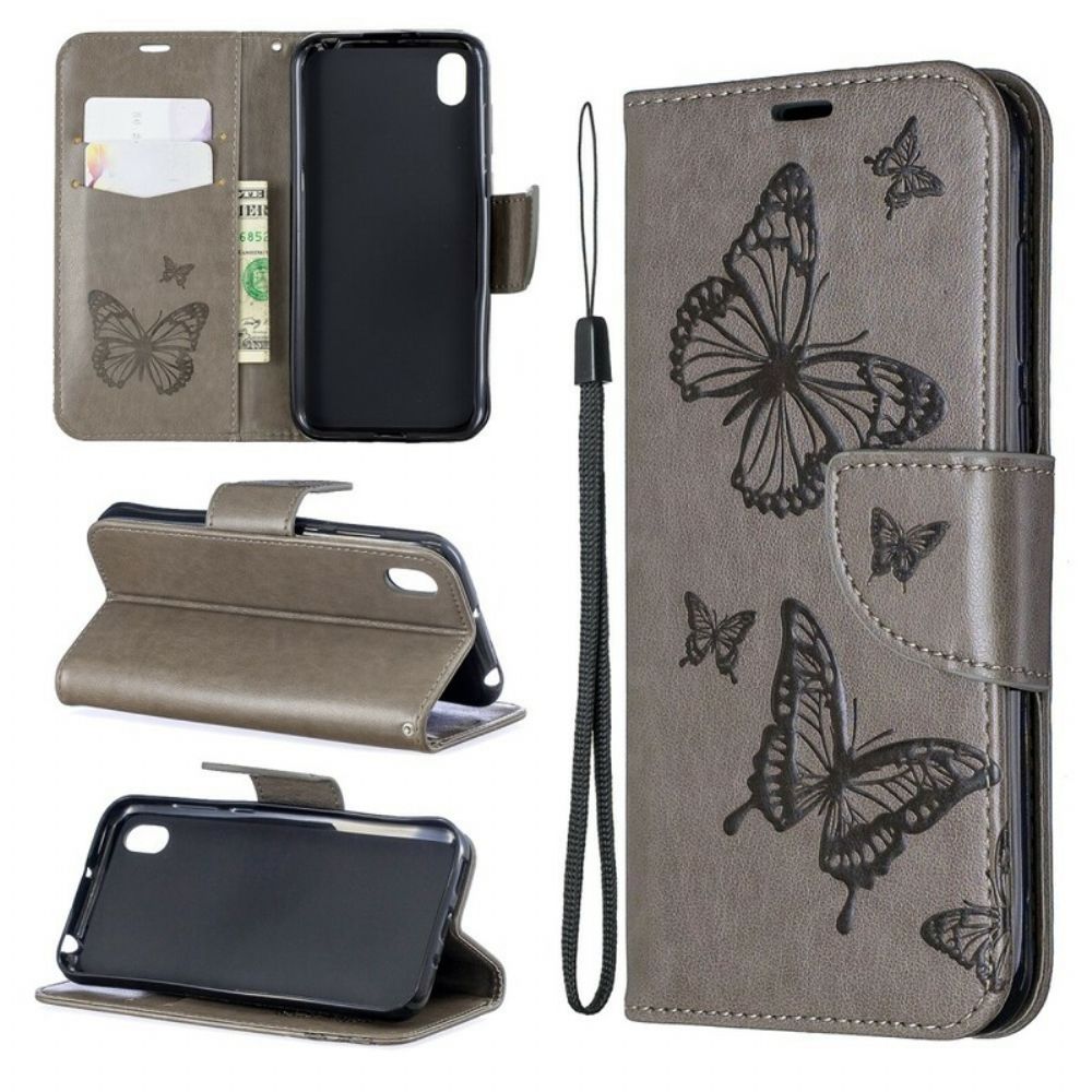 Folio-hoesje voor / Honor 8S Flip Case Vlinders En Schuine Klep