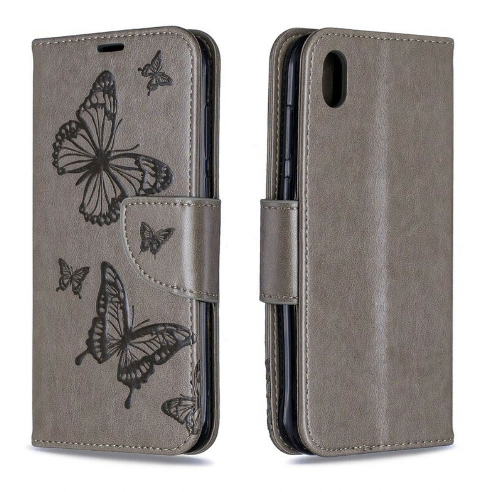 Folio-hoesje voor / Honor 8S Flip Case Vlinders En Schuine Klep