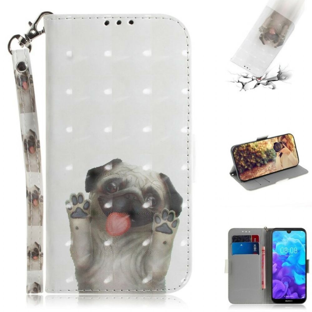 Folio-hoesje voor / Honor 8S Met Ketting Hou Van Mijn Hond Met Riem