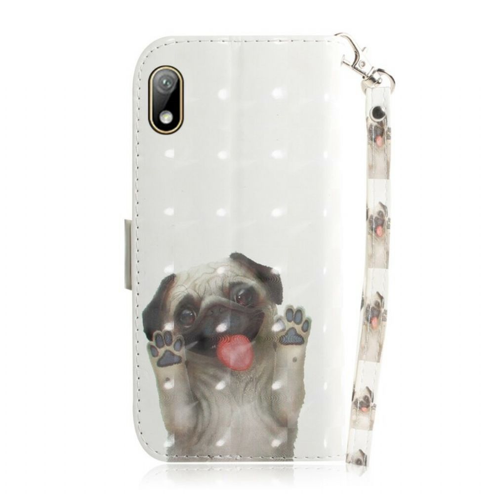 Folio-hoesje voor / Honor 8S Met Ketting Hou Van Mijn Hond Met Riem