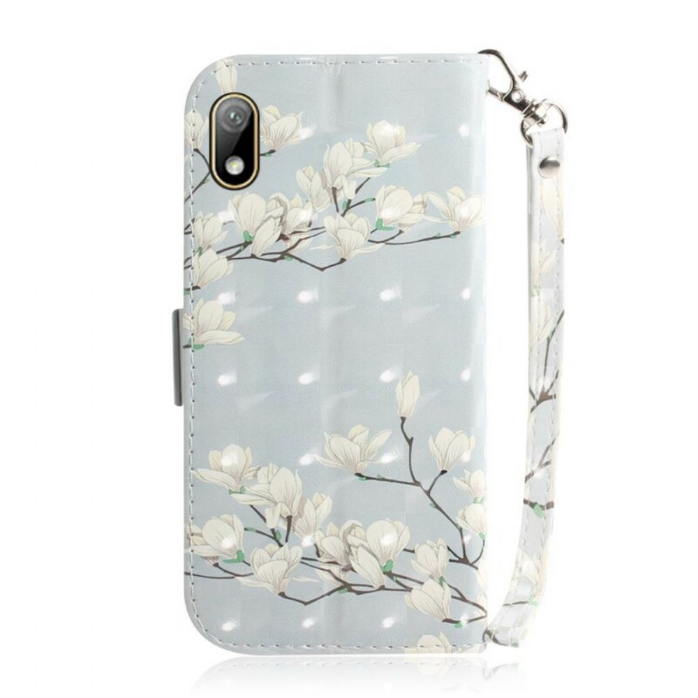 Folio-hoesje voor / Honor 8S Met Ketting Thong Bloemenboom