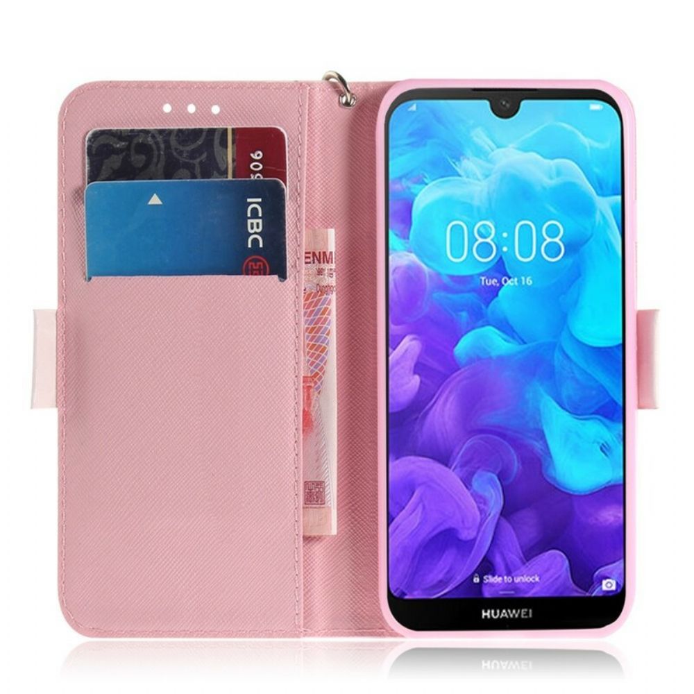 Folio-hoesje voor / Honor 8S Met Ketting Thong Hamsters