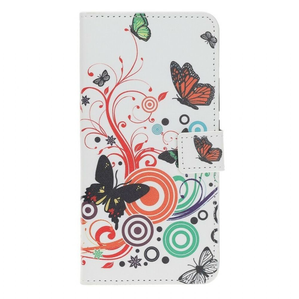 Leren Hoesje voor / Honor 8S Vlinders En Bloemen