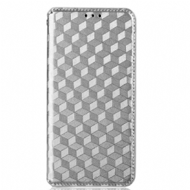 Bescherming Hoesje voor Oppo Reno 7 Folio-hoesje 3d-kubus Leereffect