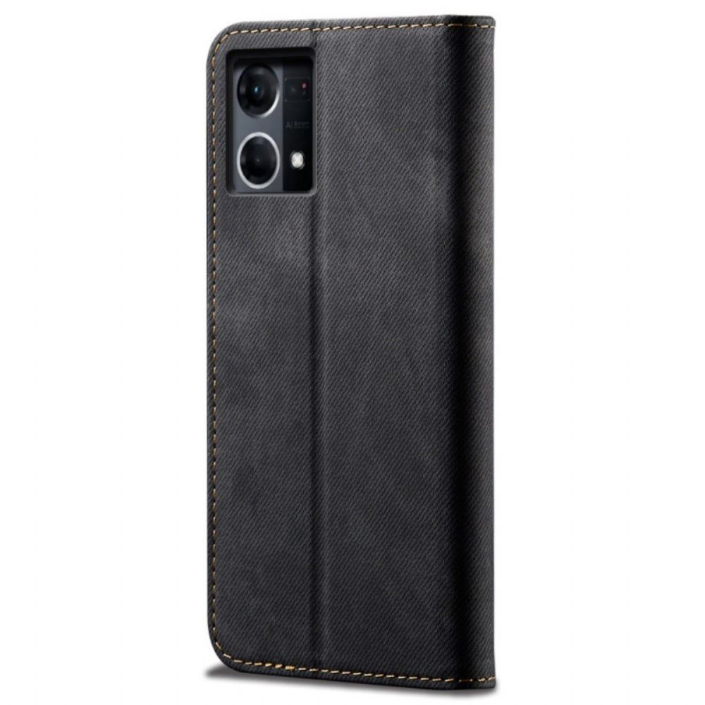 Bescherming Hoesje voor Oppo Reno 7 Folio-hoesje Denim Stof