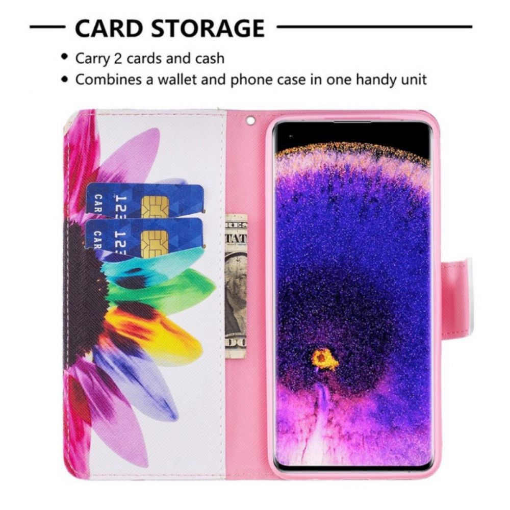 Flip Case voor Oppo Reno 7 Aquarel Bloem