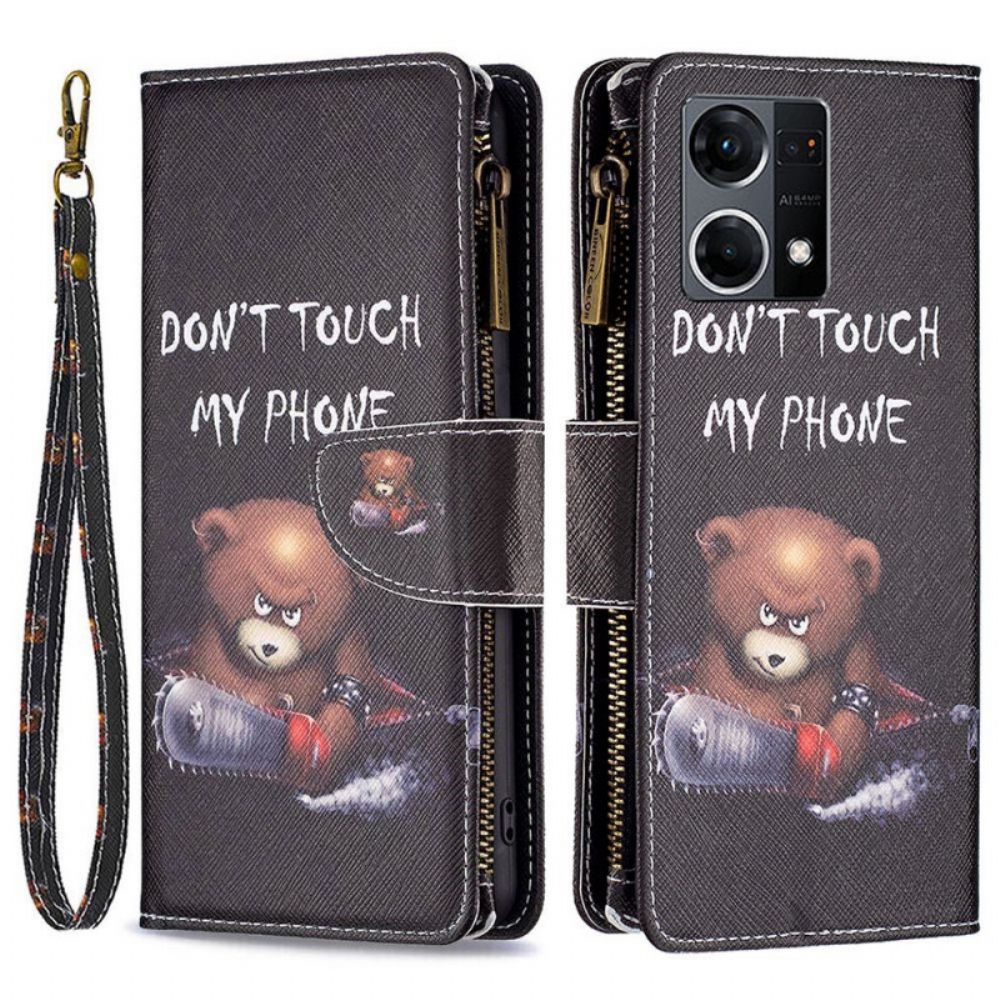 Flip Case voor Oppo Reno 7 Beerzak Met Rits