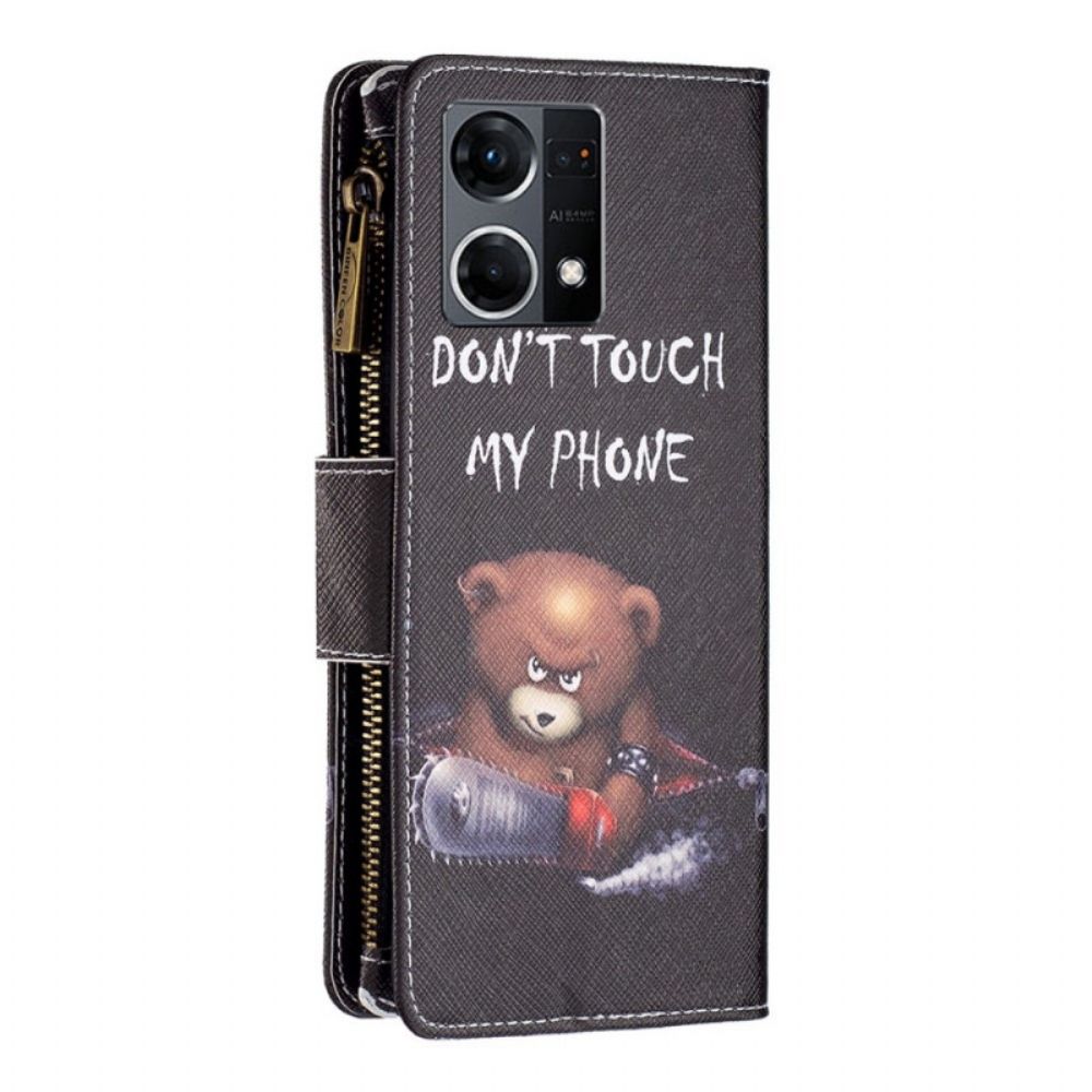 Flip Case voor Oppo Reno 7 Beerzak Met Rits