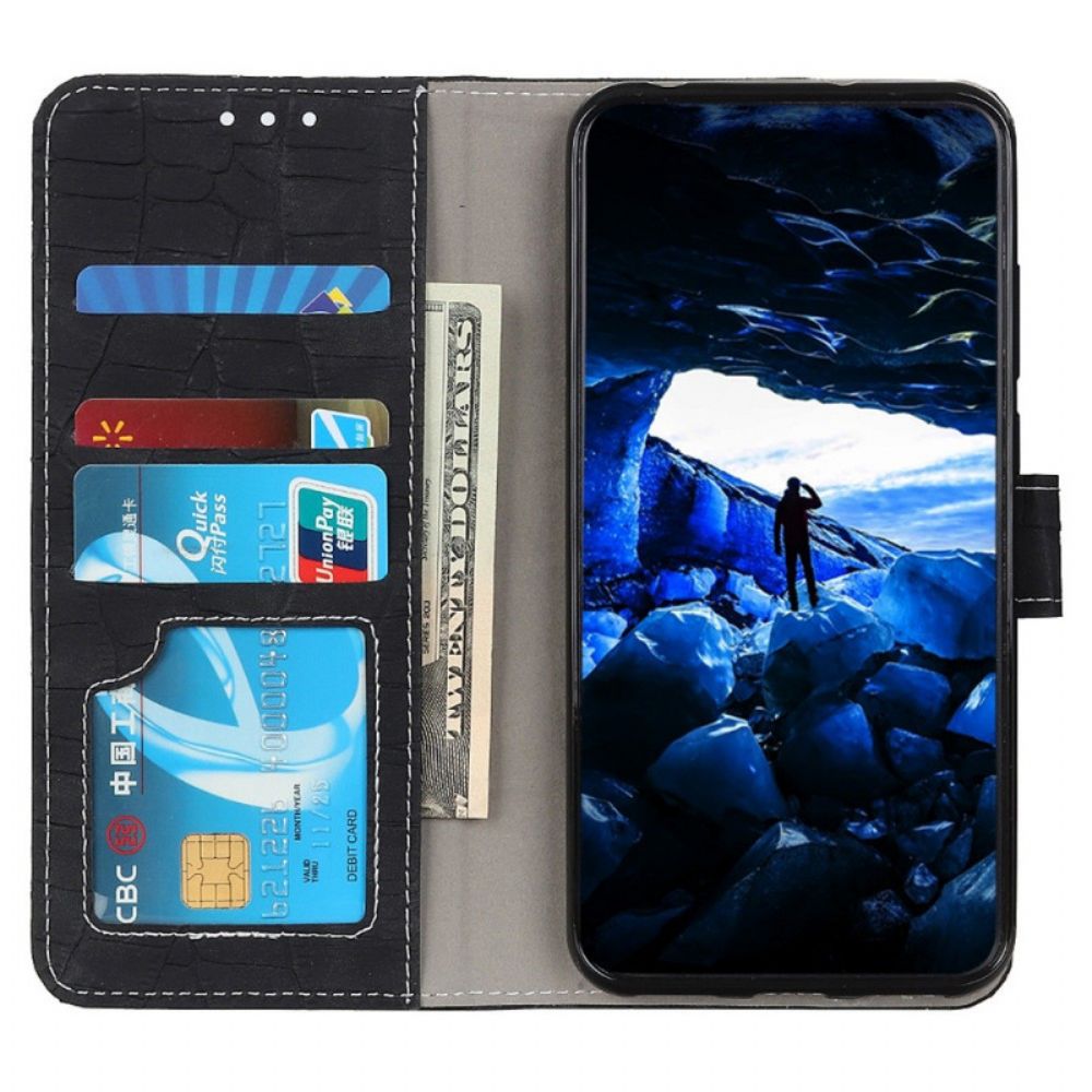 Flip Case voor Oppo Reno 7 Krokodillenleer Stijl