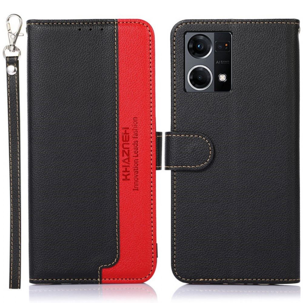 Flip Case voor Oppo Reno 7 Liche-stijl Rfid Khazneh