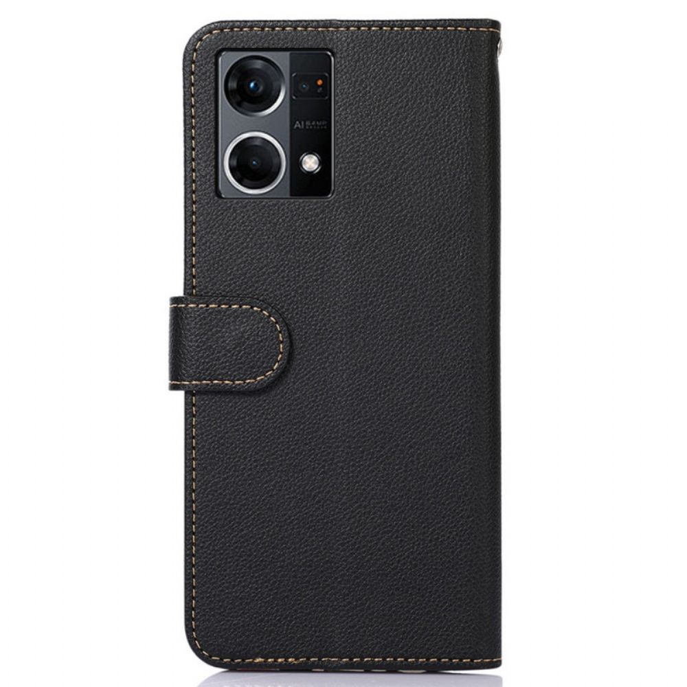 Flip Case voor Oppo Reno 7 Liche-stijl Rfid Khazneh