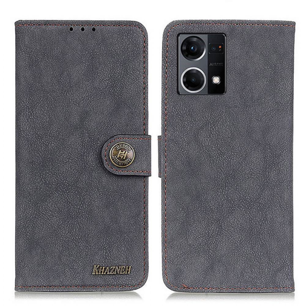 Flip Case voor Oppo Reno 7 Retro Split Kunstleer Khazneh