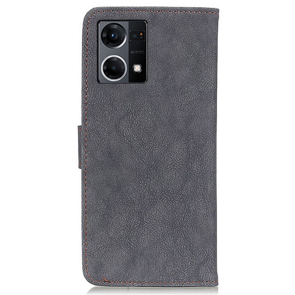 Flip Case voor Oppo Reno 7 Retro Split Kunstleer Khazneh