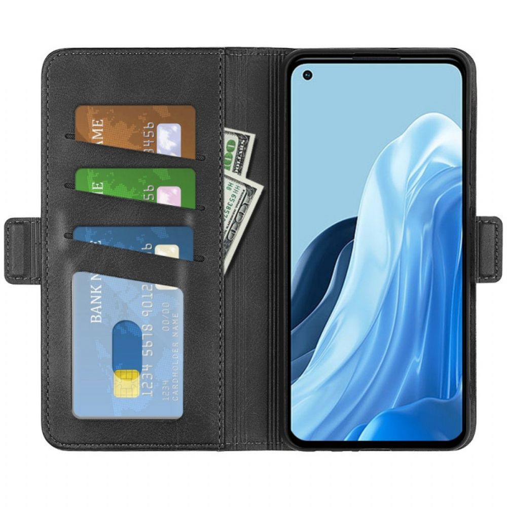 Folio-hoesje voor Oppo Reno 7 Dubbele Sluiting