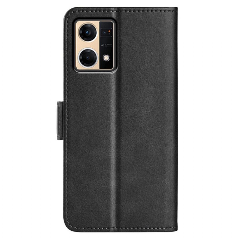 Folio-hoesje voor Oppo Reno 7 Dubbele Sluiting