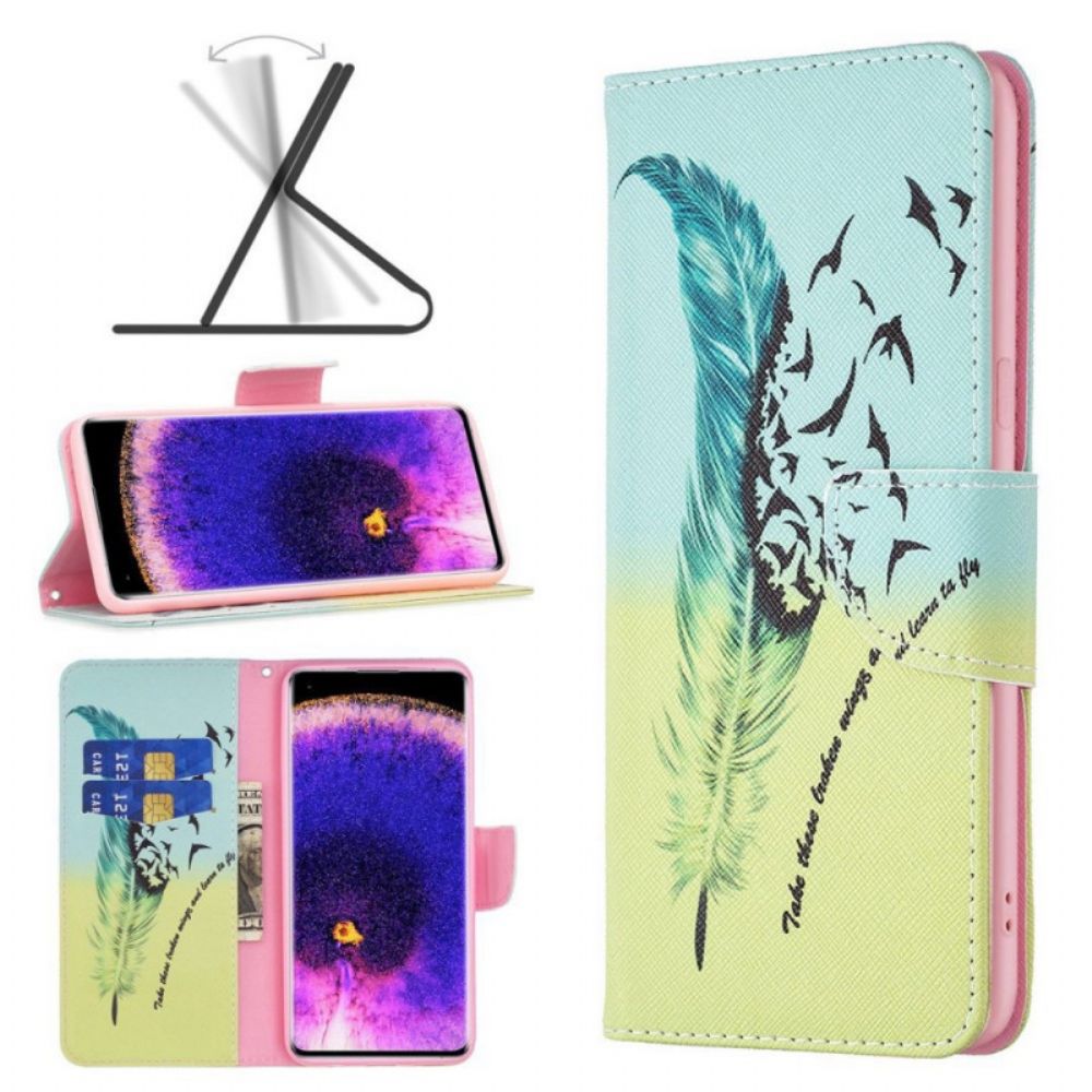 Leren Hoesje voor Oppo Reno 7 Veren