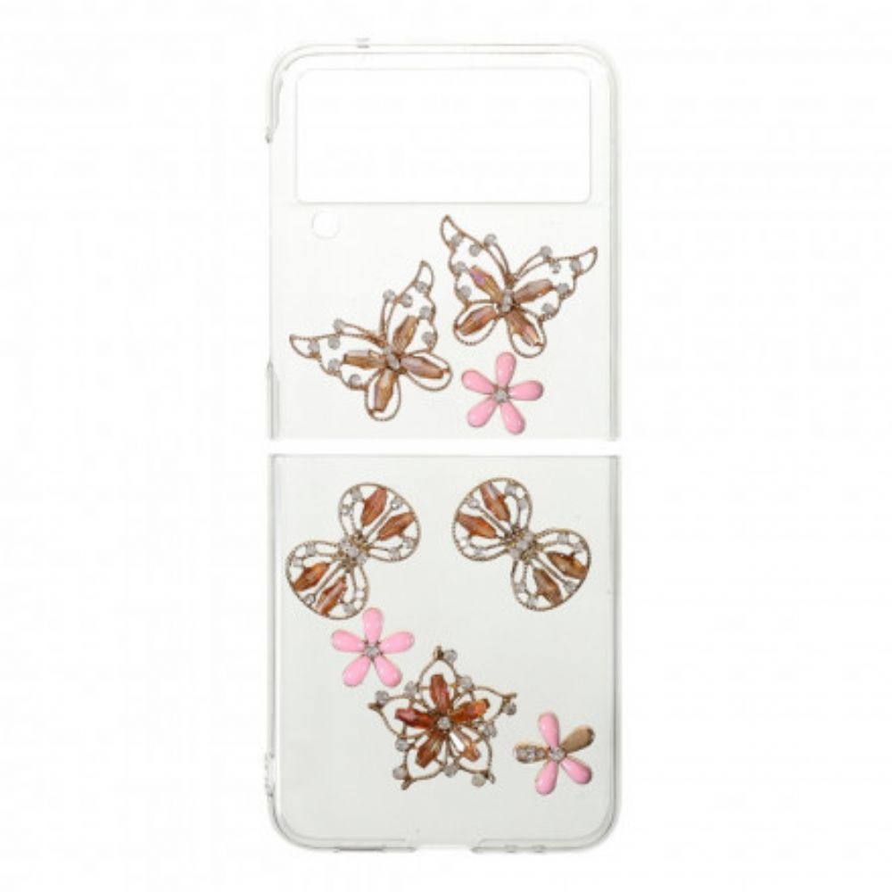 Hoesje voor Samsung Galaxy Z Flip 3 5G Folio-hoesje Bedels