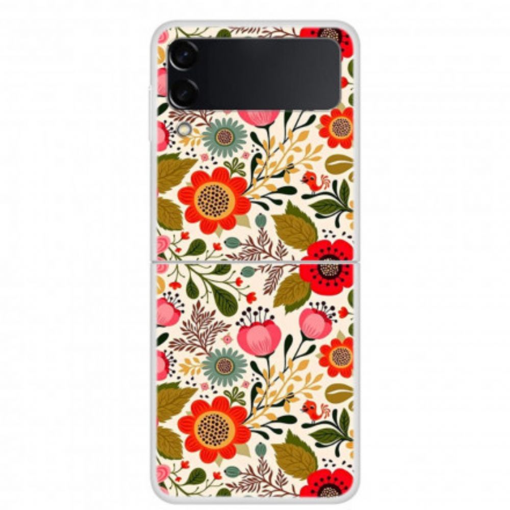 Hoesje voor Samsung Galaxy Z Flip 3 5G Folio-hoesje Bloemen