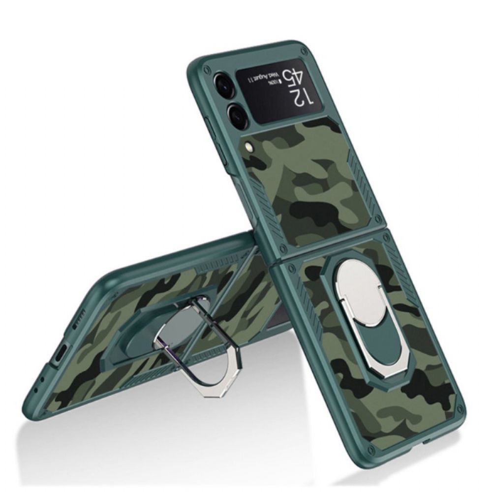 Hoesje voor Samsung Galaxy Z Flip 3 5G Folio-hoesje Gkk Camo-steunring