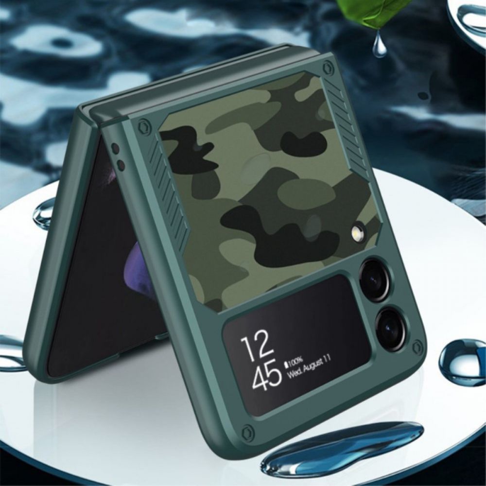 Hoesje voor Samsung Galaxy Z Flip 3 5G Folio-hoesje Gkk Camo-steunring