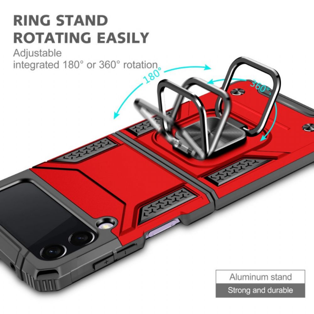 Hoesje voor Samsung Galaxy Z Flip 3 5G Folio-hoesje Resistente Ring