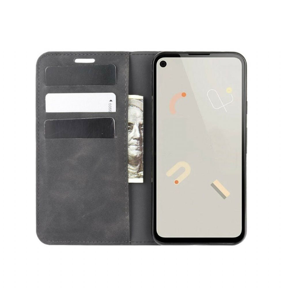 Bescherming Hoesje voor Google Pixel 4a Folio-hoesje Zacht Zijdeleereffect