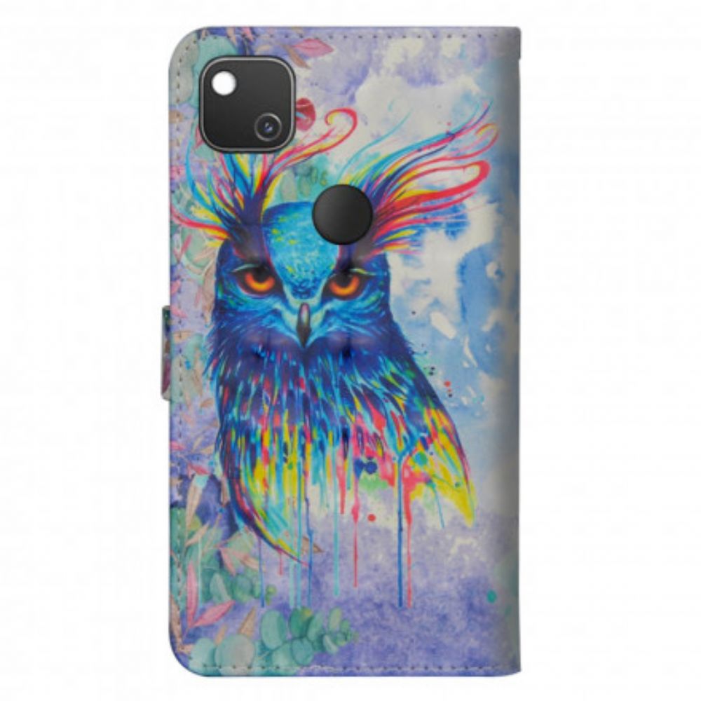 Folio-hoesje voor Google Pixel 4a Aquarel Vogel