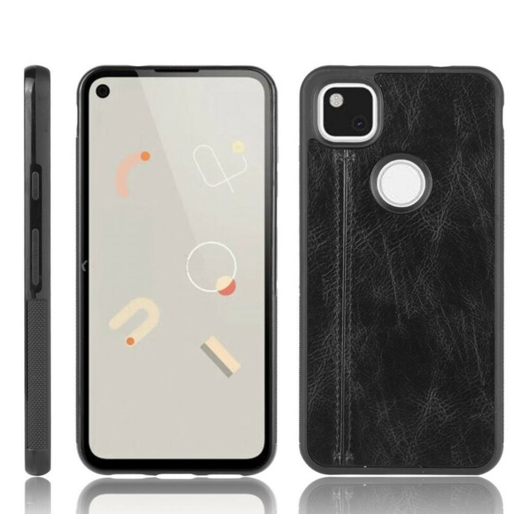 Hoesje voor Google Pixel 4a Naad Leereffect