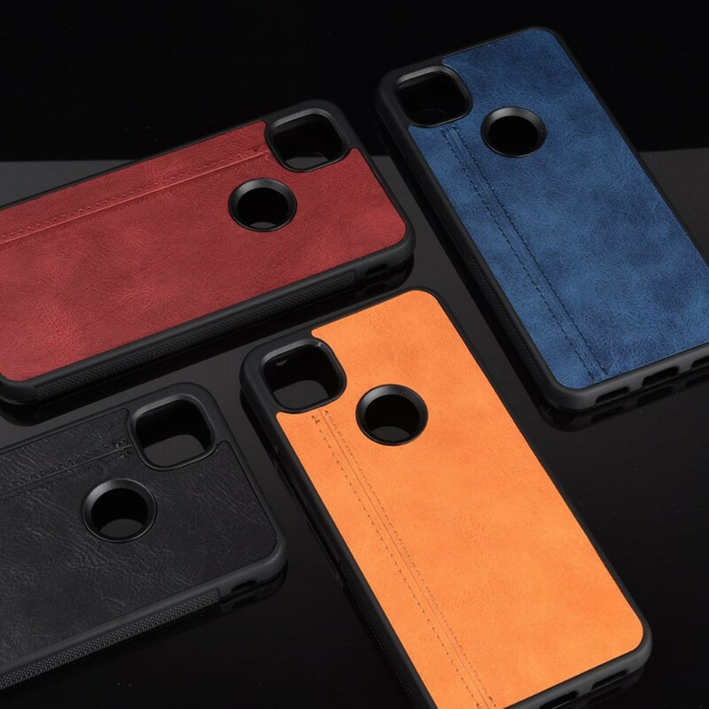 Hoesje voor Google Pixel 4a Naad Leereffect