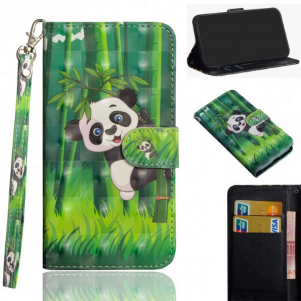 Leren Hoesje voor Google Pixel 4a Panda En Bamboe