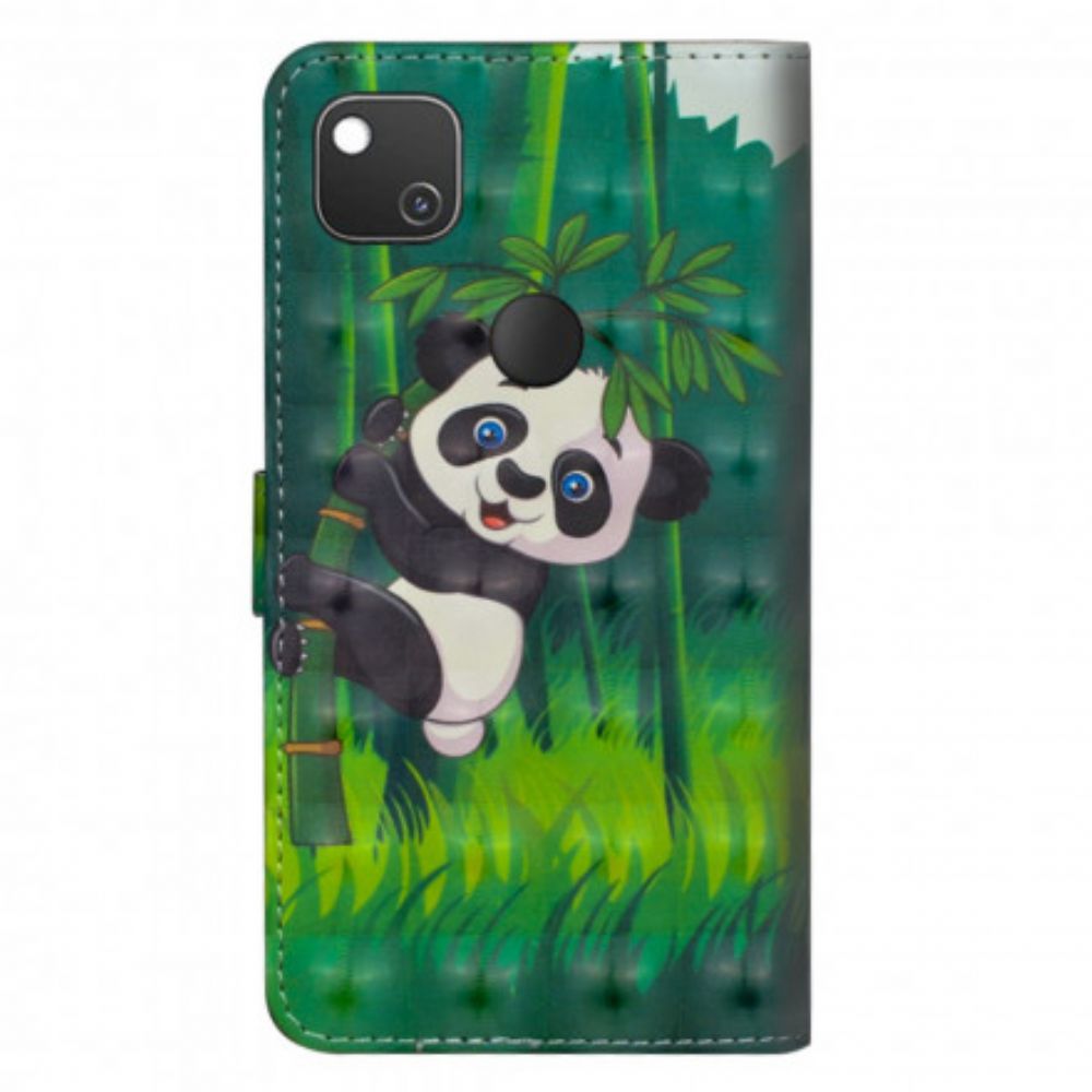 Leren Hoesje voor Google Pixel 4a Panda En Bamboe