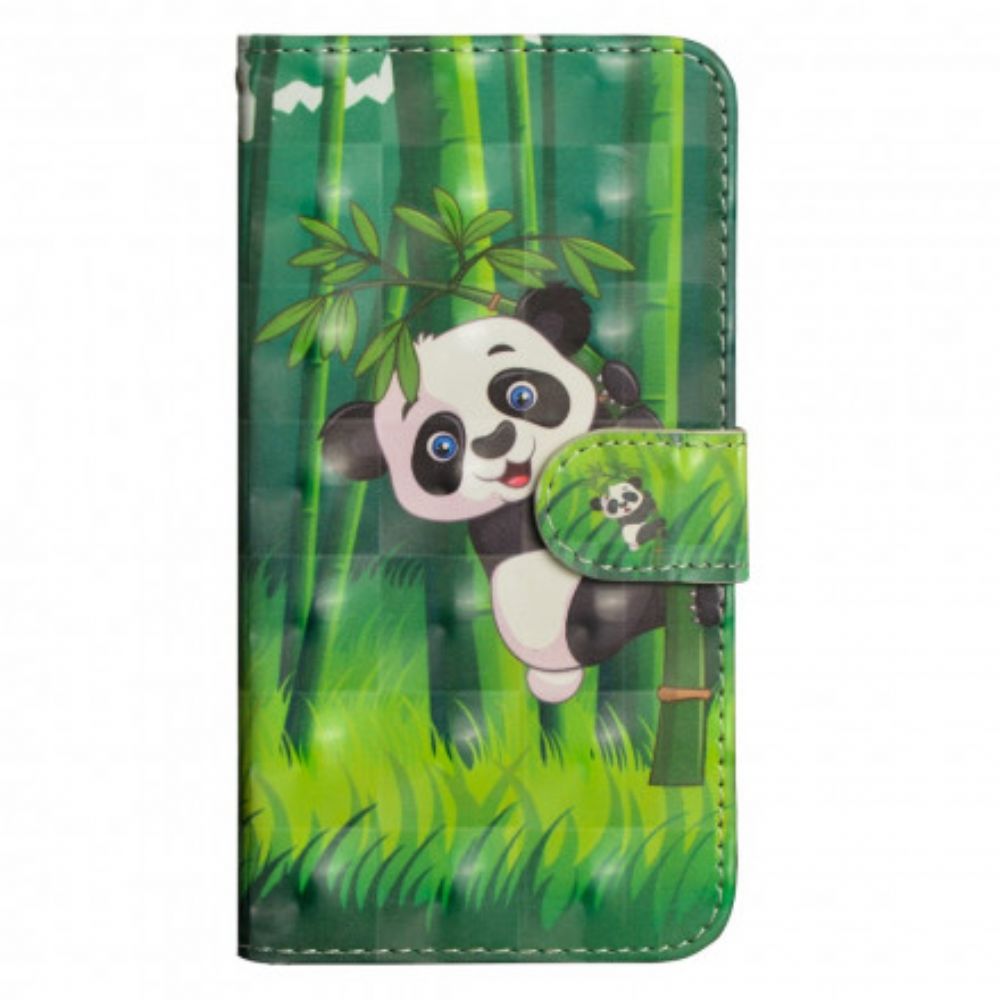 Leren Hoesje voor Xiaomi Redmi 6A Panda En Bamboe