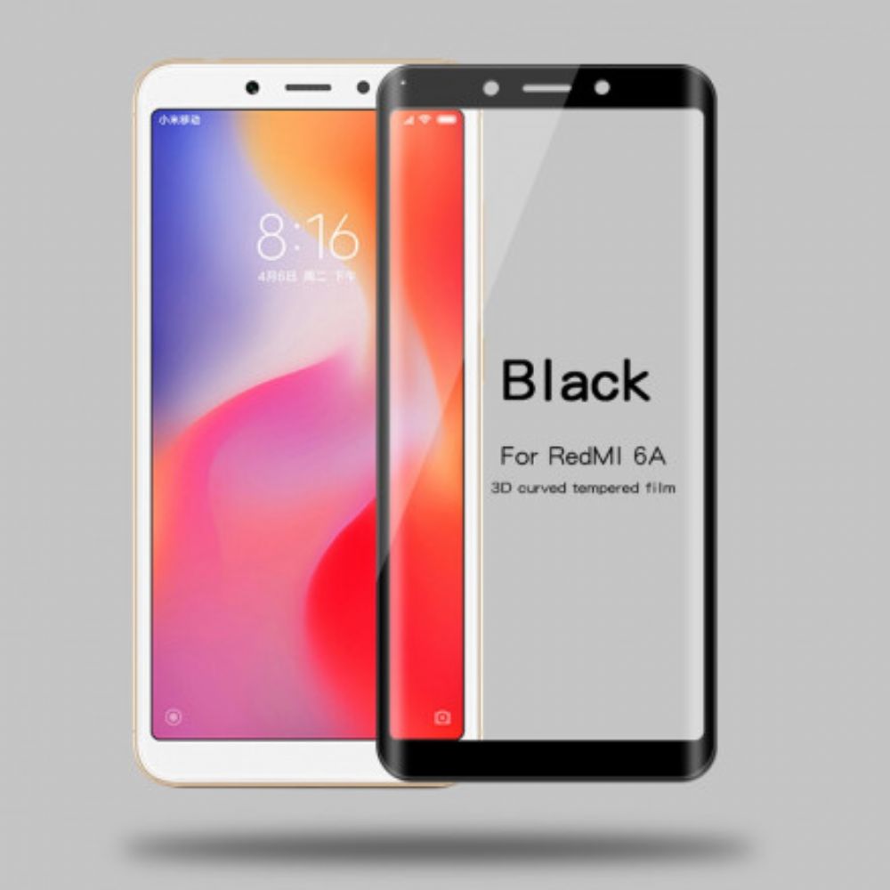 Xiaomi Redmi 6A Gekleurde Randen Gehard Glas Screenprotector