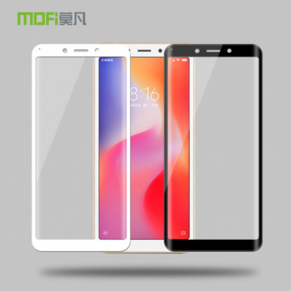 Xiaomi Redmi 6A Gekleurde Randen Gehard Glas Screenprotector