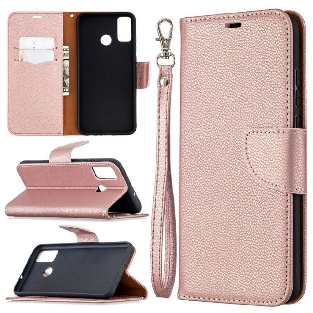 Folio-hoesje voor Honor 9X Lite Flip Case Litchi Flap Schuin