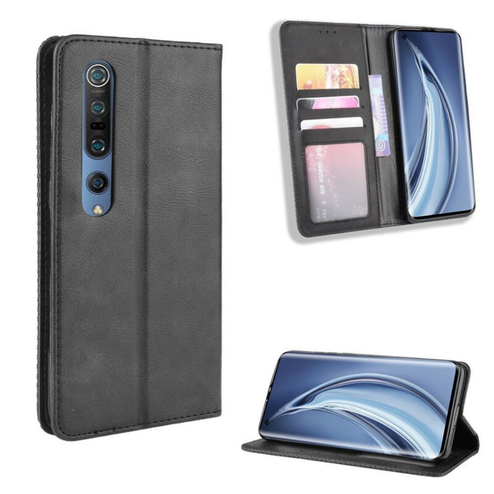 Bescherming Hoesje voor Xiaomi Mi 10 / 10 Pro Folio-hoesje Vintage Gestileerd Leereffect