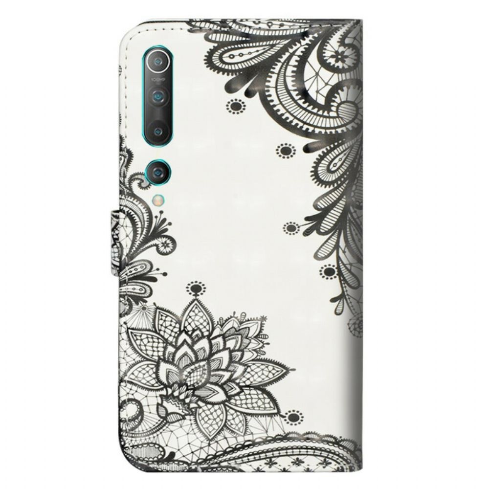 Folio-hoesje voor Xiaomi Mi 10 / 10 Pro Kant Bloem Mandala