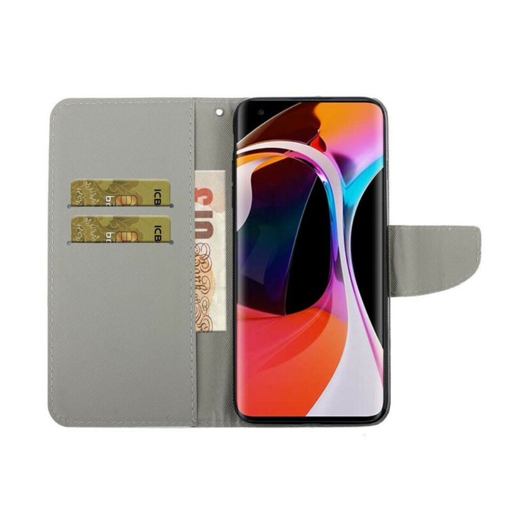 Folio-hoesje voor Xiaomi Mi 10 / 10 Pro Met Ketting Knipperende Mandala Met Bandjes