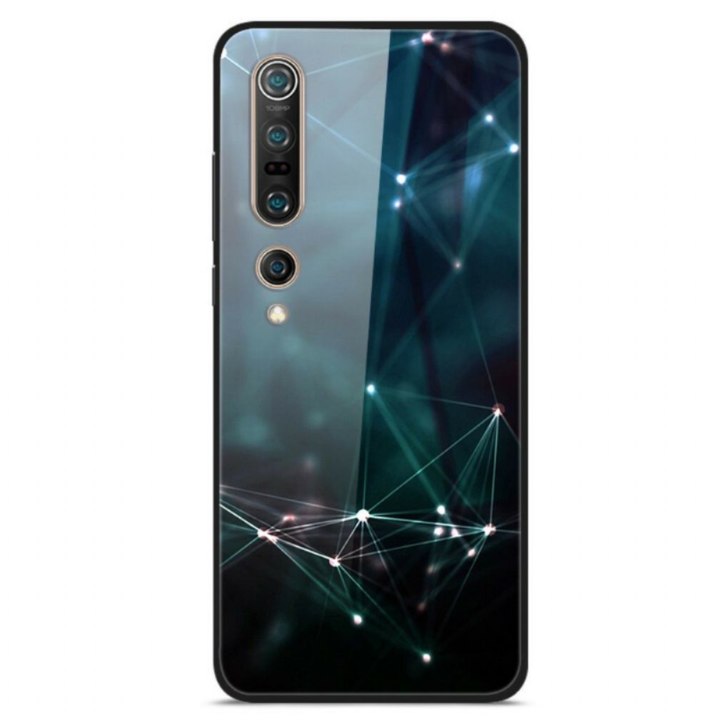 Hoesje voor Xiaomi Mi 10 / 10 Pro Abstracte Kleuren Gehard Glas