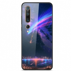 Hoesje voor Xiaomi Mi 10 / 10 Pro Constellatie Galaxy Gehard Glas