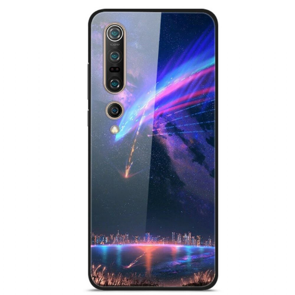 Hoesje voor Xiaomi Mi 10 / 10 Pro Constellatie Galaxy Gehard Glas